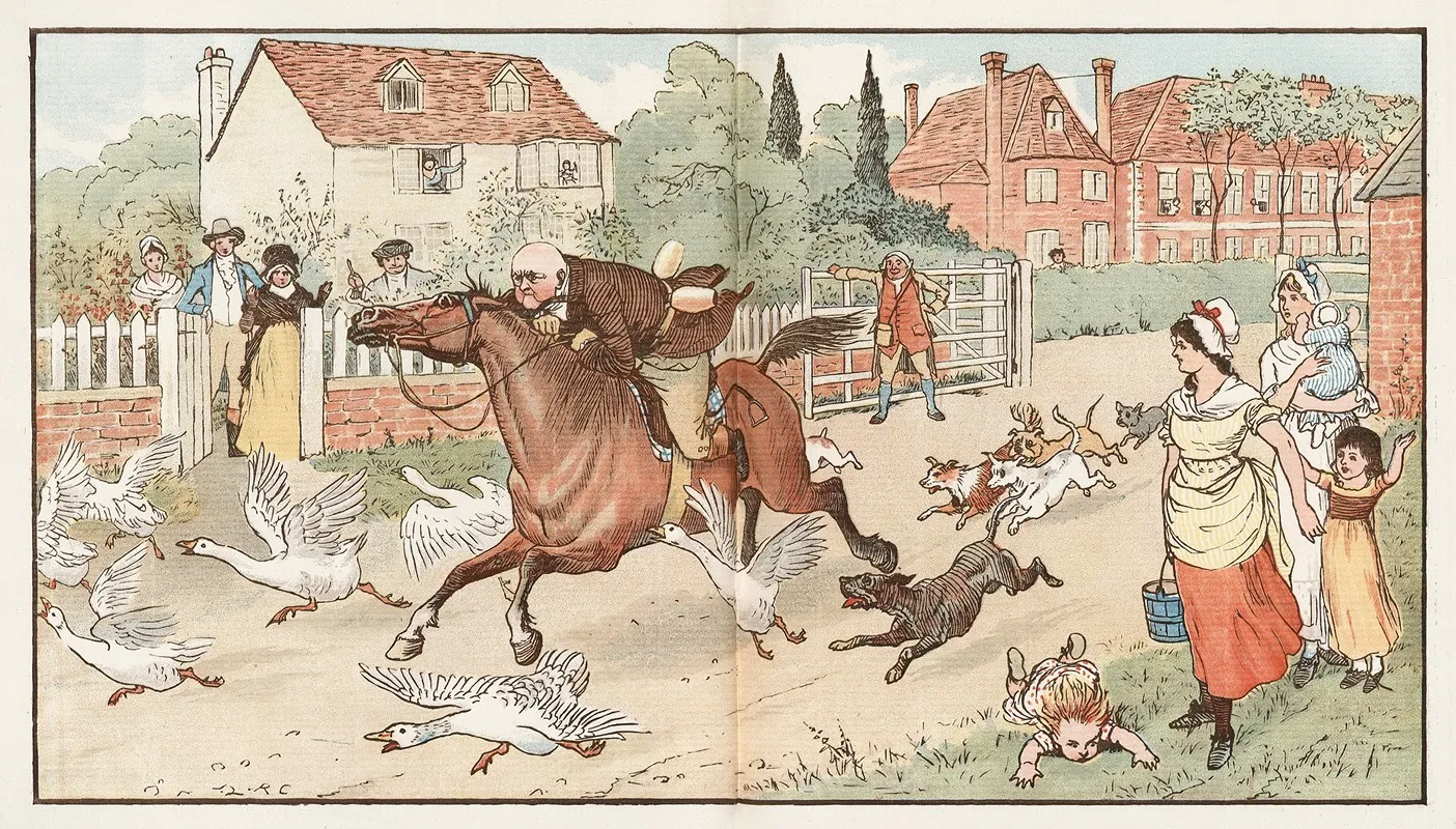 The Diverting History Of John Gilpin Pl4 Wall Art by Randolph Caldecott - High-Resolution Digital Print