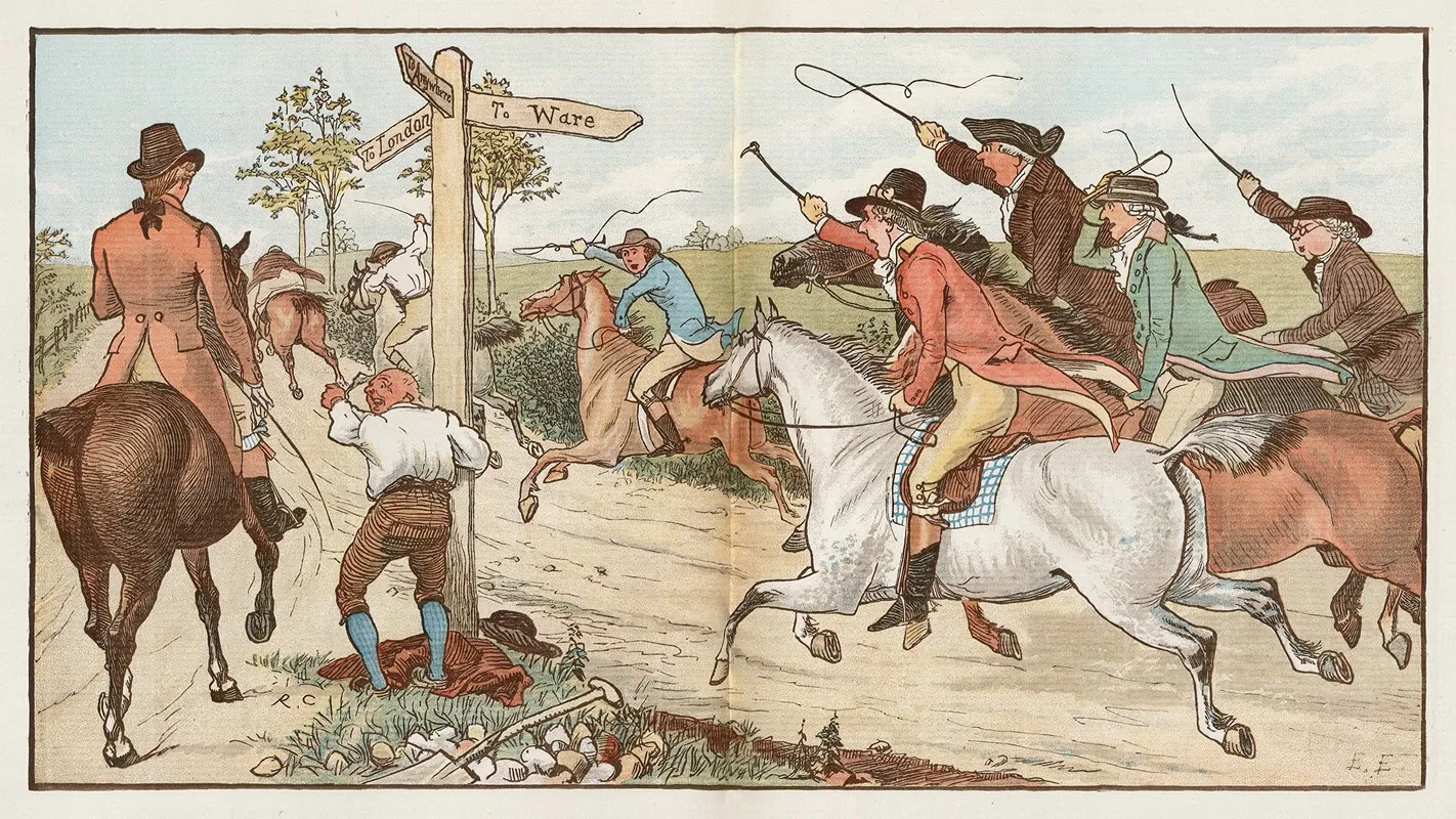 The Diverting History Of John Gilpin Pl7 Wall Art by Randolph Caldecott - High-Resolution Digital Print