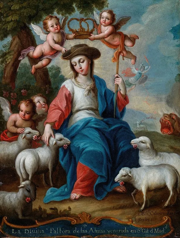 The Divine Shepherdess Wall Art by Miguel Cabrera - High-Resolution Digital Print