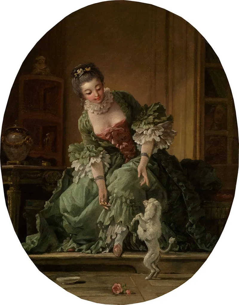 The Docile Puppy Wall Art by François Boucher - High-Resolution Digital Print