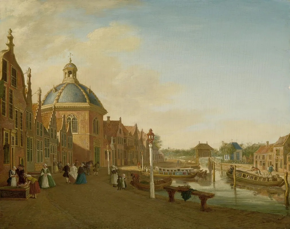 The Docking Basin In The Barge Canal In Leidschendam Wall Art by Paulus Constantijn la Fargue - High-Resolution Digital Print