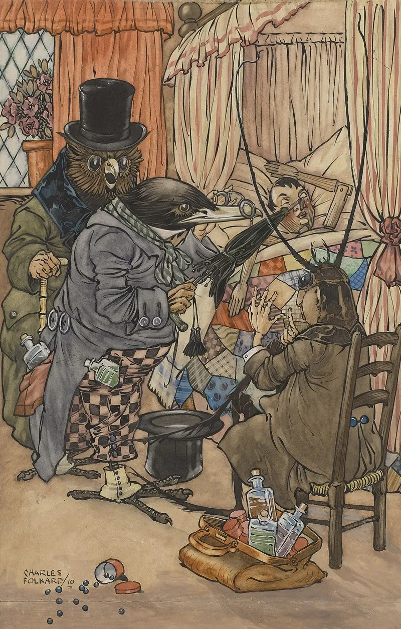 The Doctors Came Immediately Wall Art by Charles Folkard - High-Resolution Digital Print
