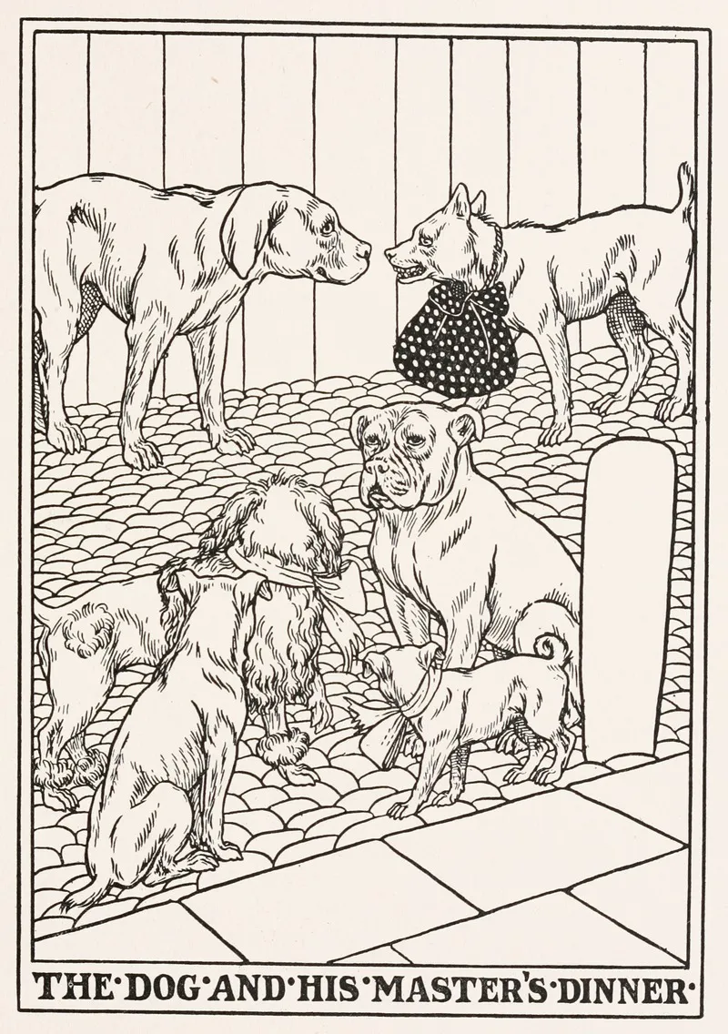 The Dog And His Masters Dinner Wall Art by Percy J. Billinghurst - High-Resolution Digital Print