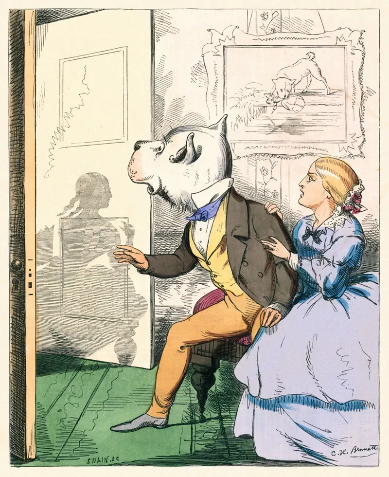 The Dog And The Shadow Wall Art by Charles Henry Bennett - High-Resolution Digital Print