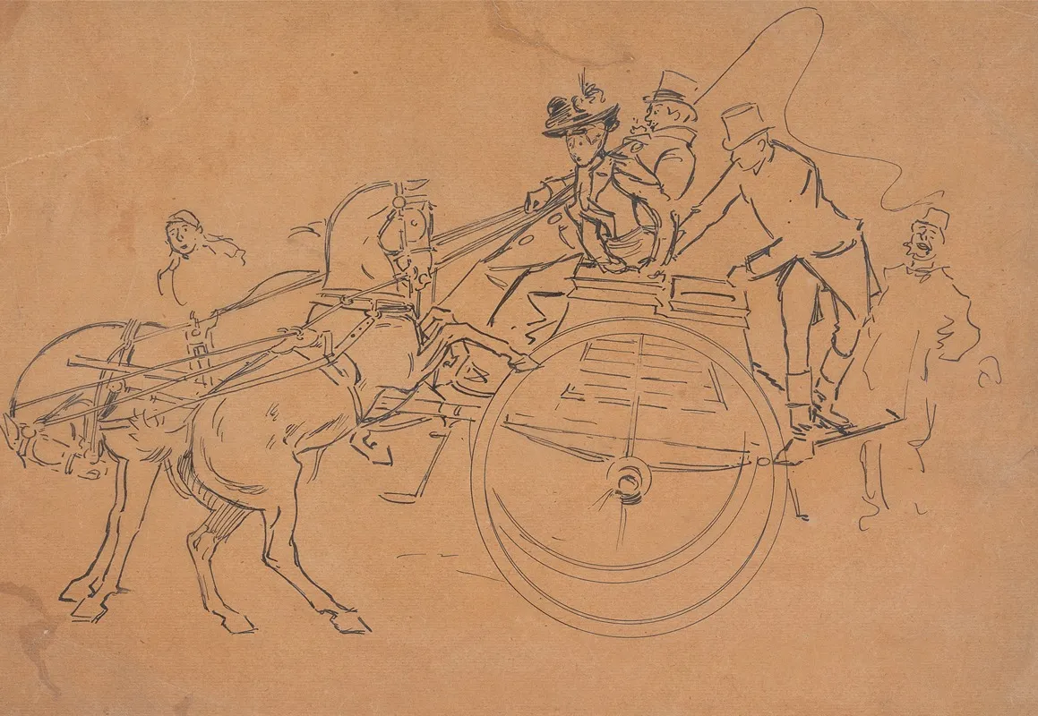 The Dog Cart Wall Art by Philip William May - High-Resolution Digital Print