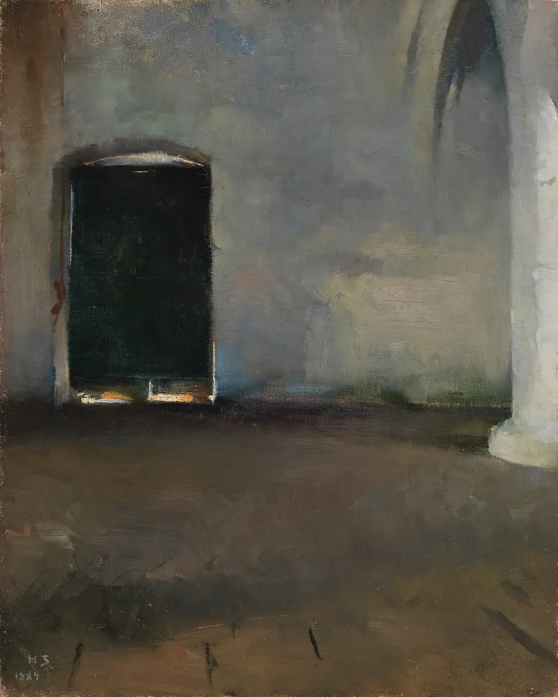 The Door Wall Art by Helene Schjerfbeck - High-Resolution Digital Print