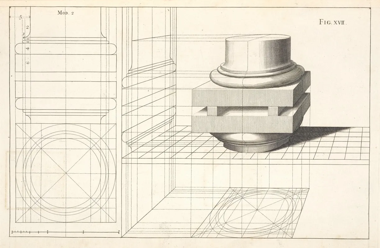 The Dorick Base In Perspective Wall Art by Andrea Pozzo - High-Resolution Digital Print