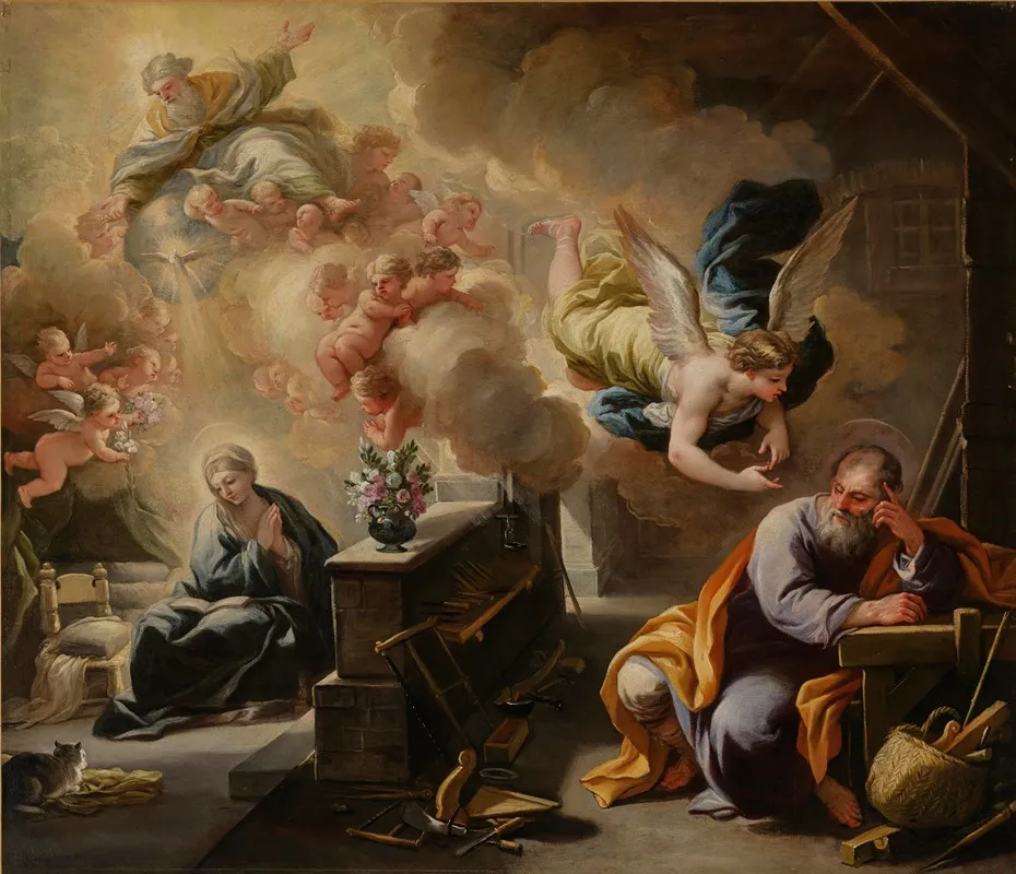The Dream Of St Joseph 4 Wall Art by Luca Giordano - High-Resolution Digital Print