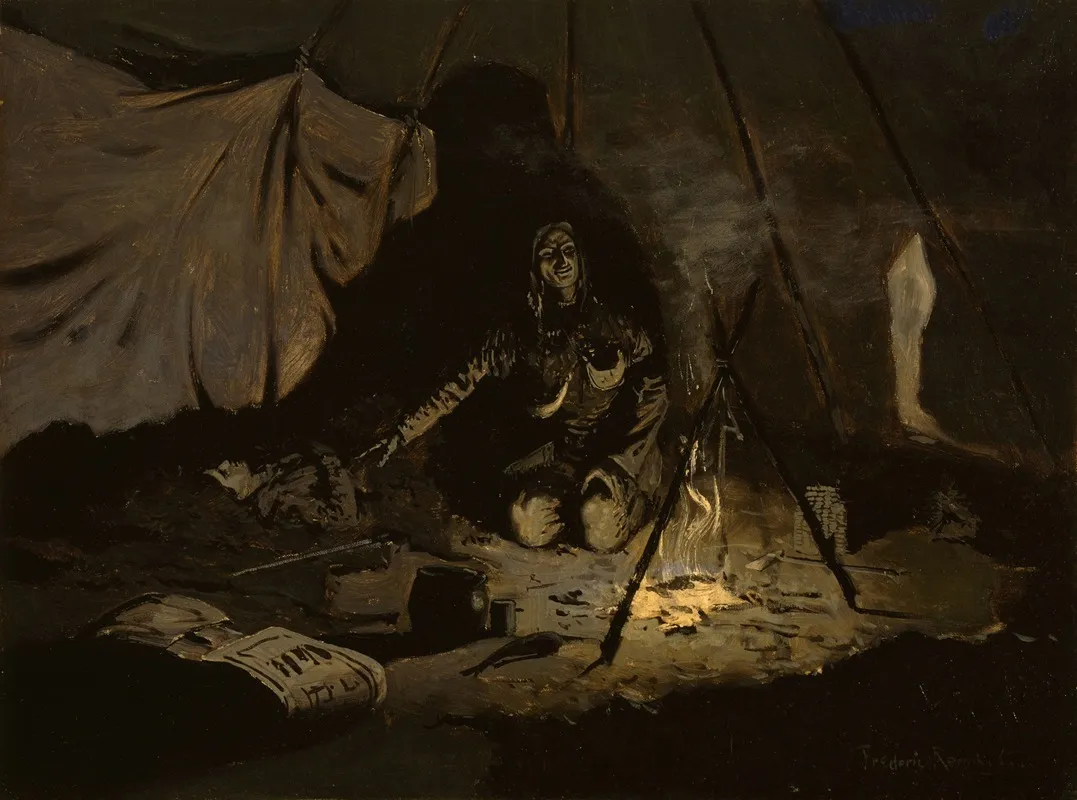 The Dry Leaves Lasted Longer Than She Wall Art by Frederic Remington - High-Resolution Digital Print