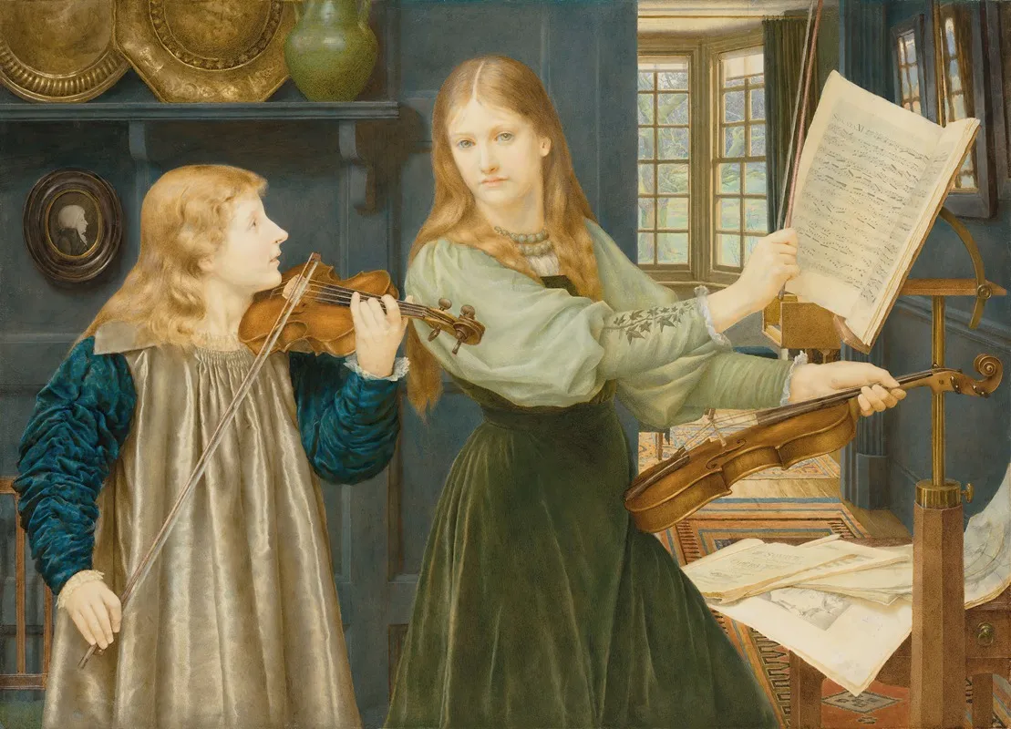 The Duet Portraits Of Alexandra Daughter Of Rev G Kitchin And Winifrid Daughter Of The Painter
