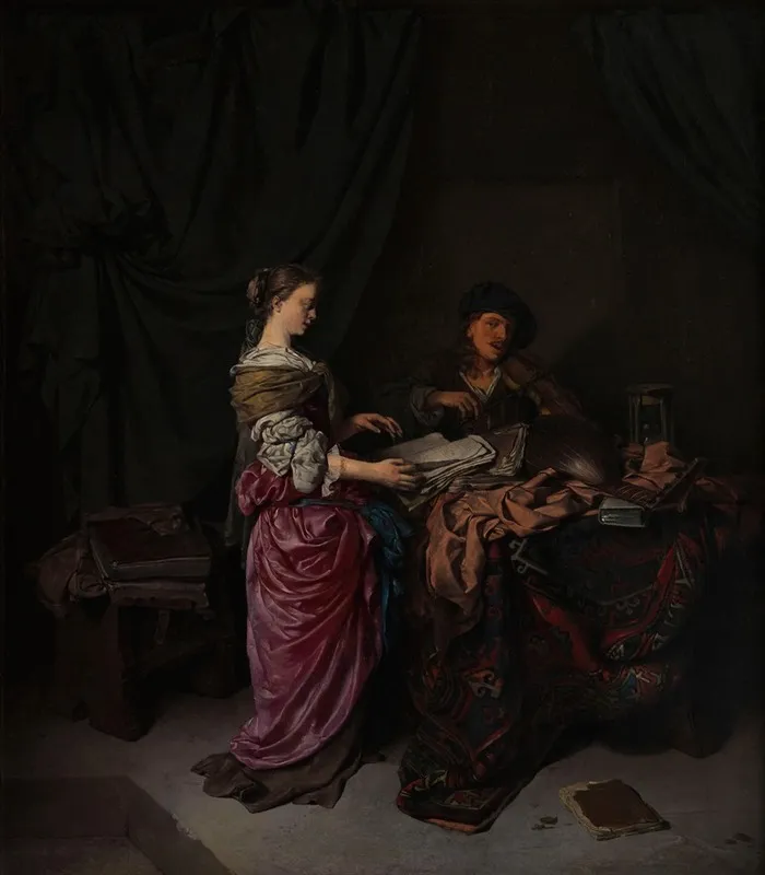 The Duo Wall Art by Cornelis Pietersz. Bega - High-Resolution Digital Print