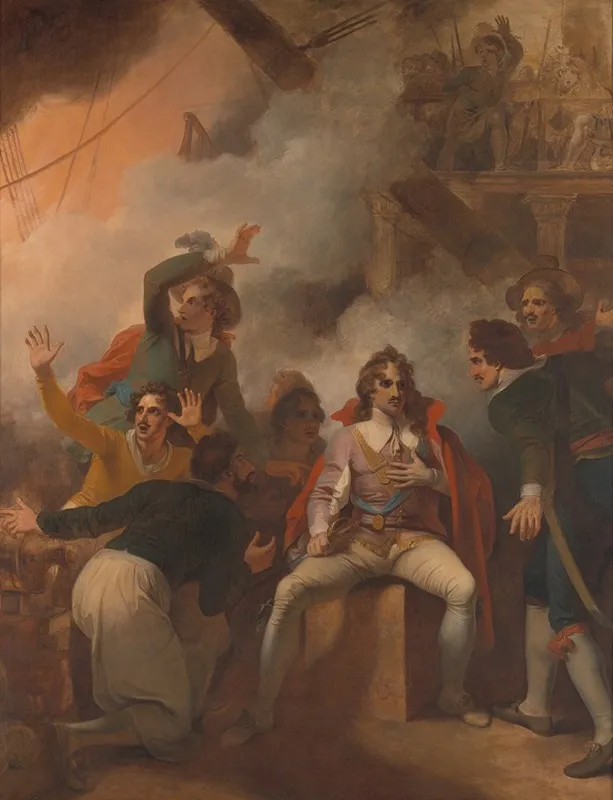 The Earl Of Sandwich Refusing To Abandon His Ship During The Battle Of Solebay Wall Art by Robert Smirke - High-Resolution Digital Print