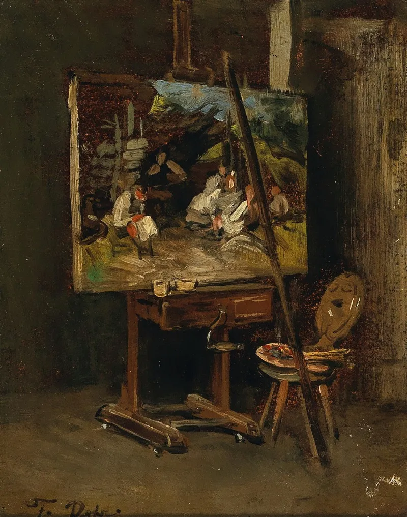 The Easel Of The Artist Wall Art by Franz von Defregger - High-Resolution Digital Print