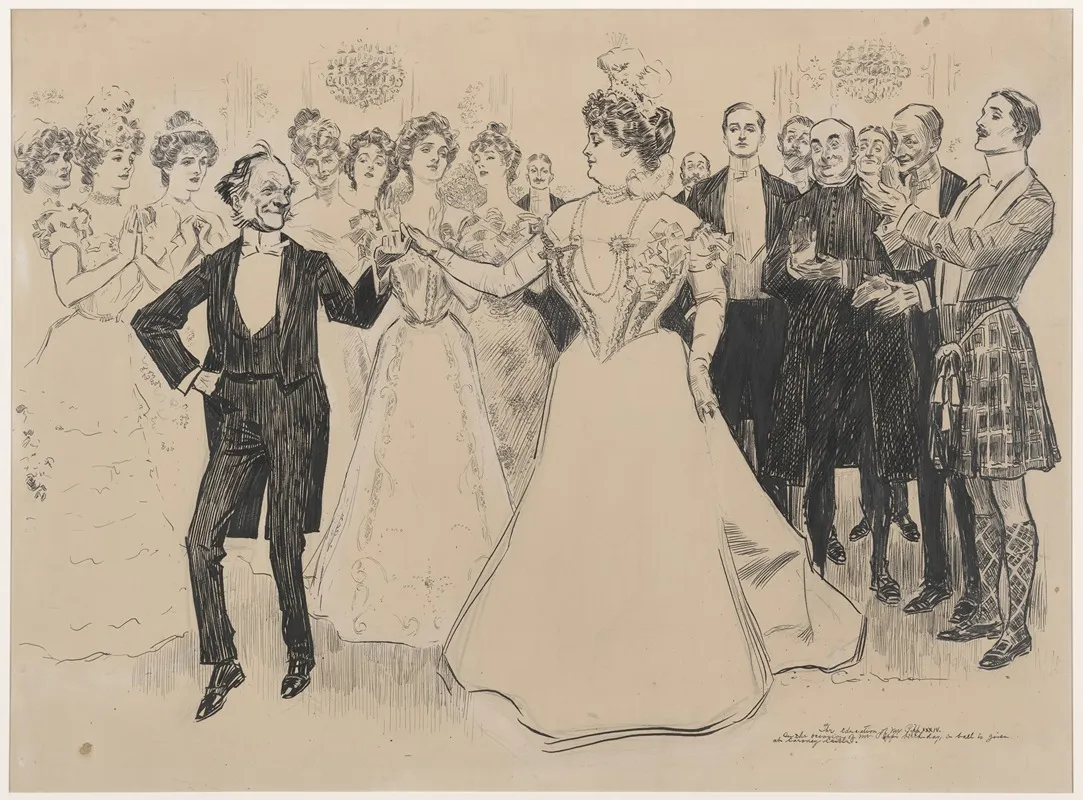 The Education Of Mr Pipp Xxxiv On The Occasion Of Mr Pipps Birthday A Ball Is Given At Caroney Castle Wall Art by Charles Dana Gibson - High-Resolution Digital Print