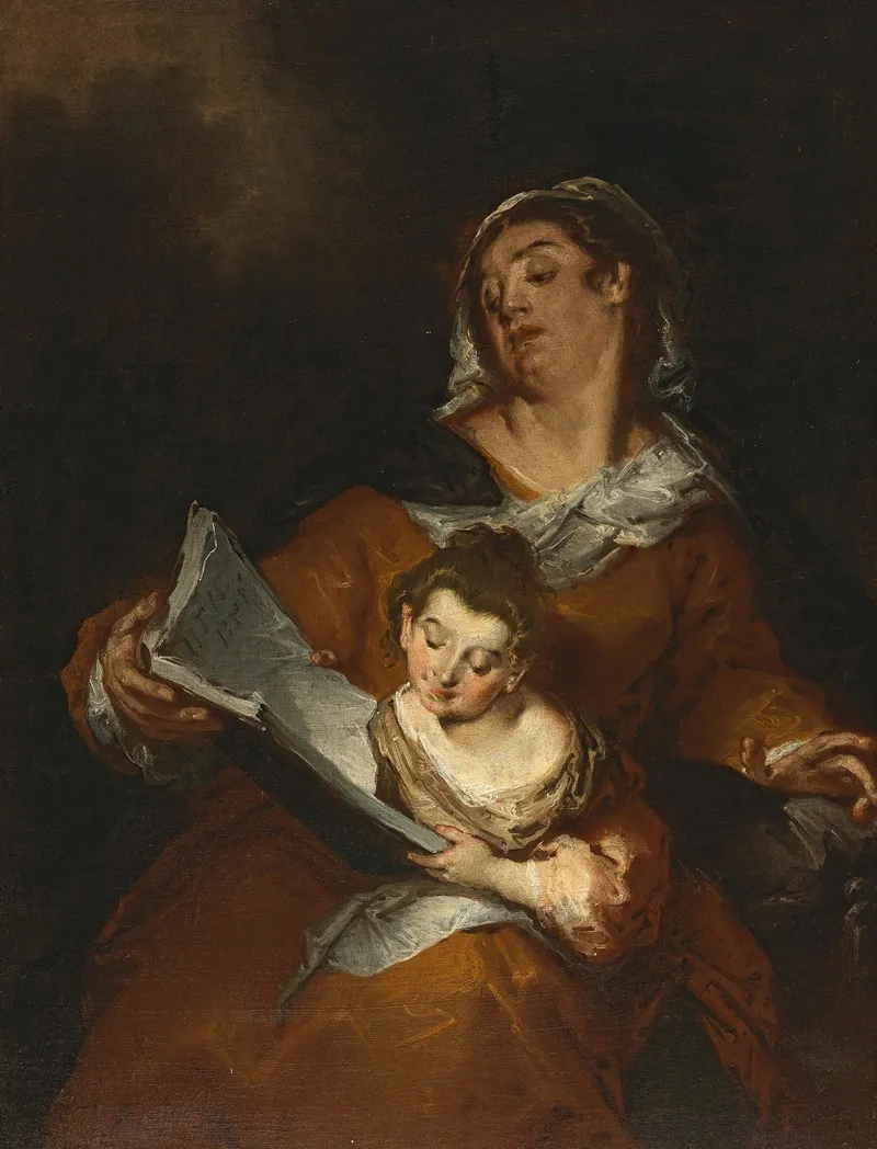 The Education Of The Virgin 3 Wall Art by Giuseppe Bazzani - High-Resolution Digital Print