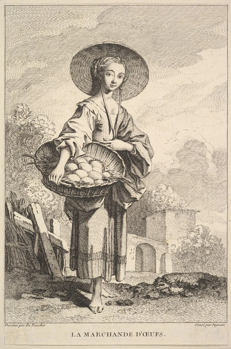 The Egg Merchant After Francois Boucher