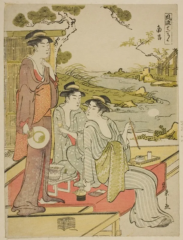 The Eighth Month Nanryo From The Series A Calendar Of Elegance Furyu Junikagetsu