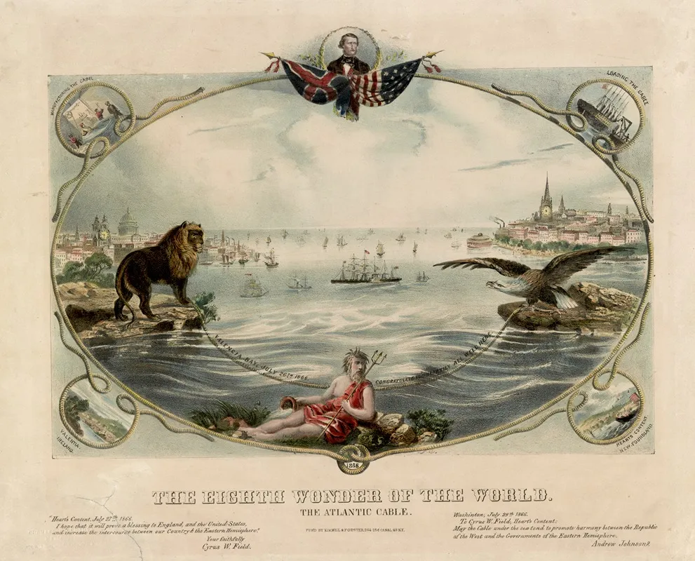 The Eighth Wonder Of The World The Atlantic Cable Wall Art by Kimmel &amp; Forster - High-Resolution Digital Print