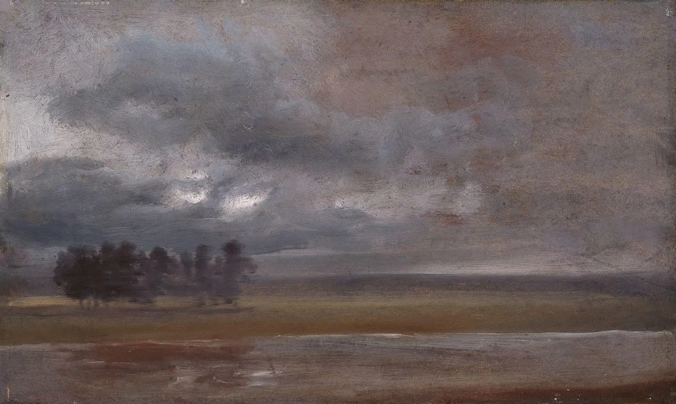 The Elbe In Rain Wall Art by Johan Christian Dahl - High-Resolution Digital Print