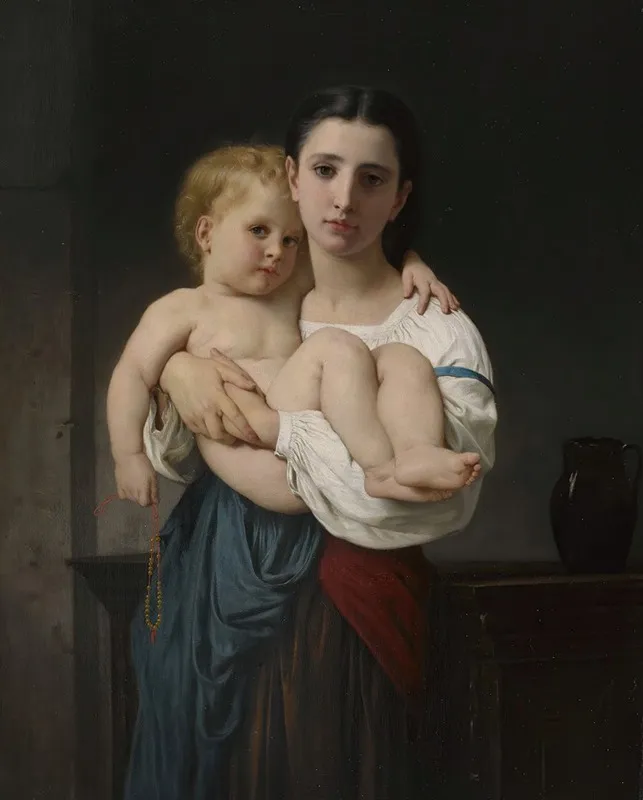 The Elder Sisterthe Elder Sister Wall Art by William Bouguereau - High-Resolution Digital Print