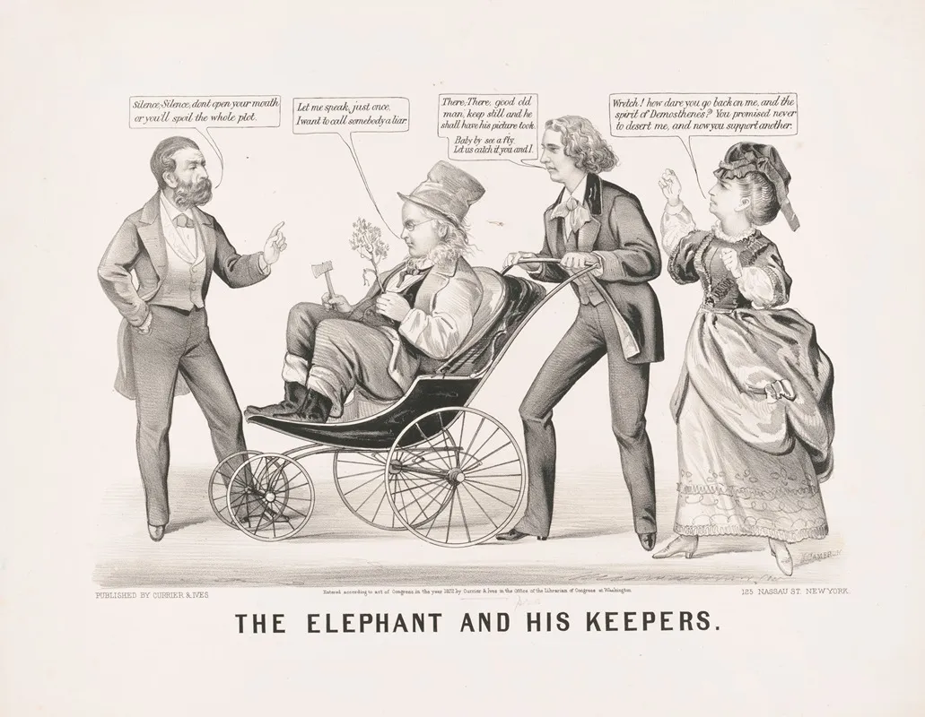 The Elephant And His Keepers Wall Art by John Cameron - High-Resolution Digital Print
