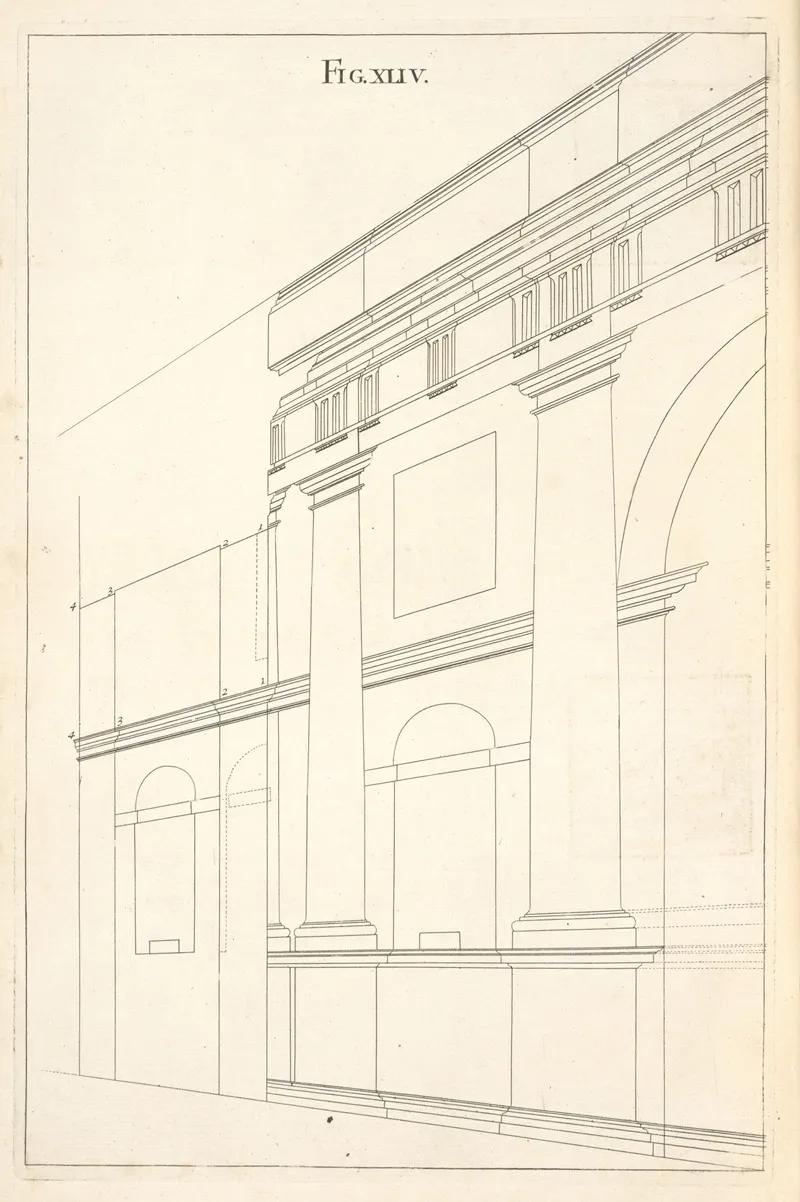 The Elevation Of The Forty First Figure In Perspective Wall Art by Andrea Pozzo - High-Resolution Digital Print