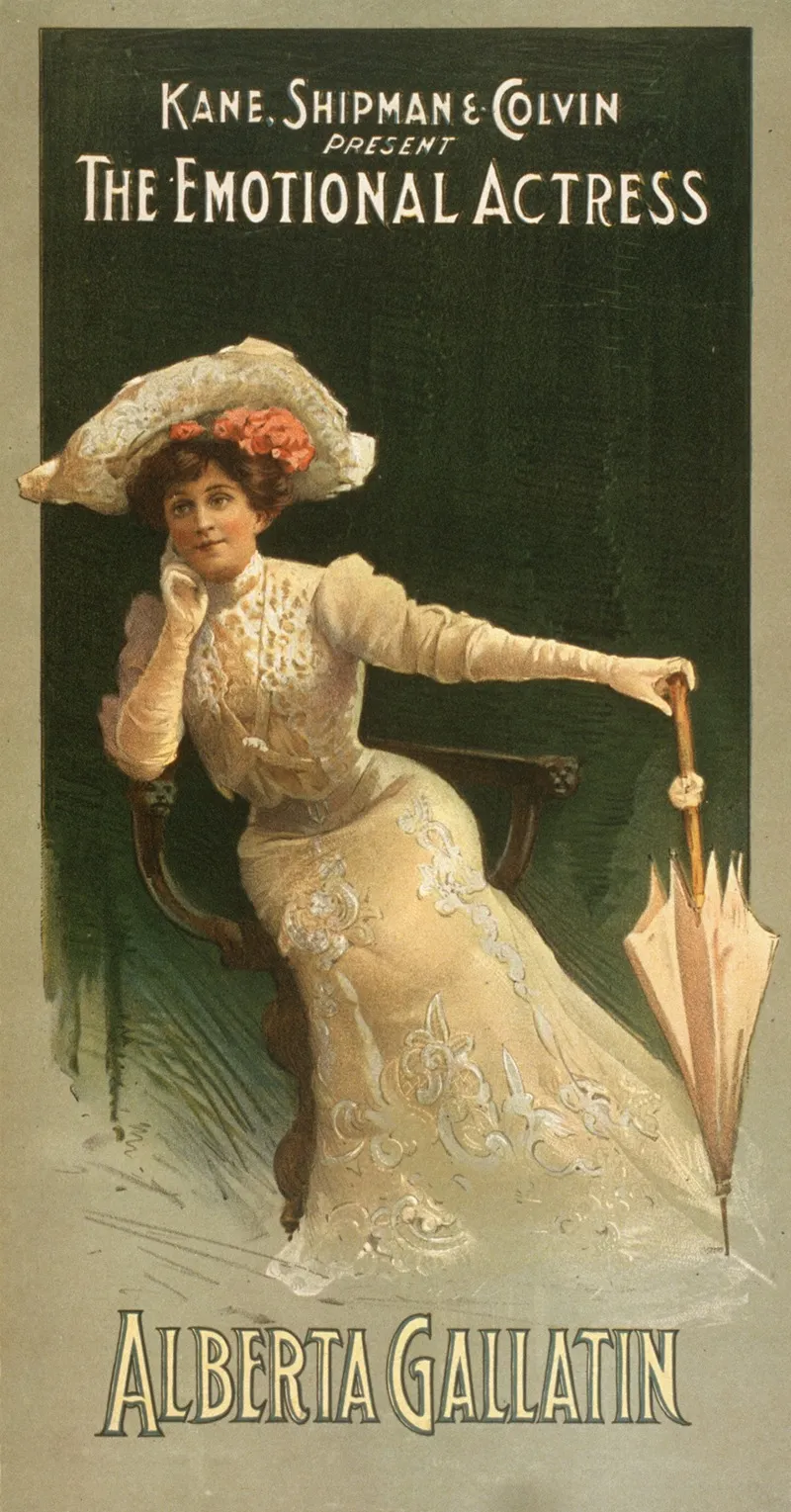 The Emotional Actress Alberta Gallatin Wall Art by U.S. Lithograph Co. - High-Resolution Digital Print