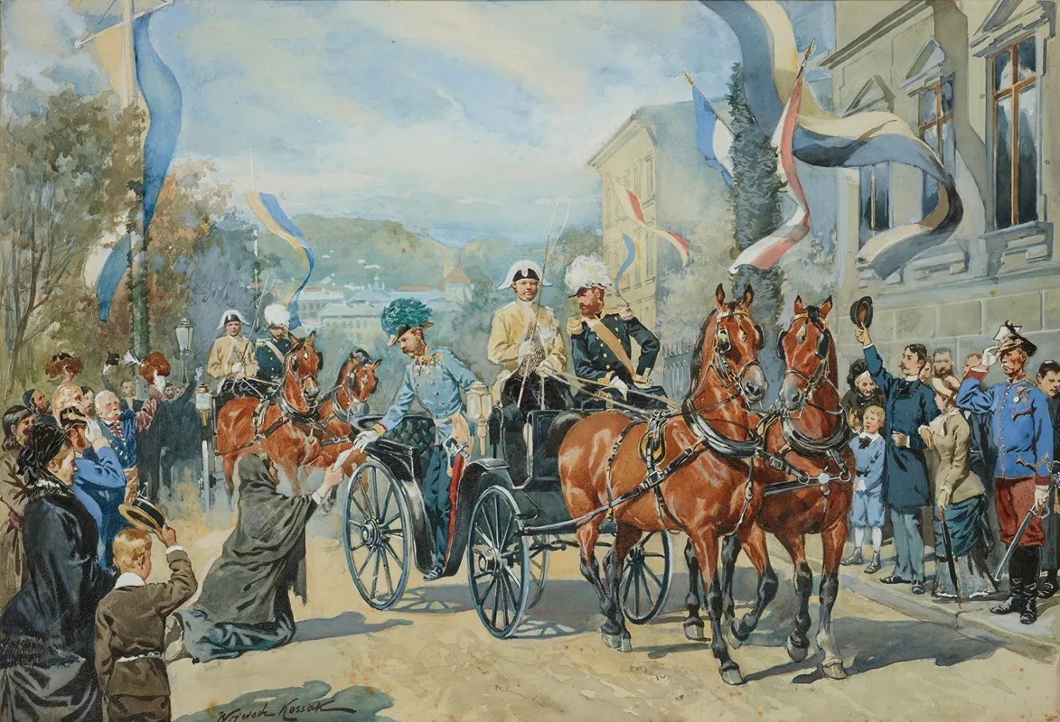 The Emperor Accepting The Petition During His Ride In A Cart Through The City