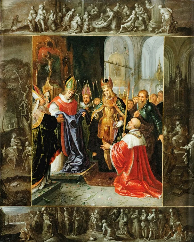 The Emperor Charles V Shown The Virgins Robes Wall Art by Frans Francken the Younger - High-Resolution Digital Print