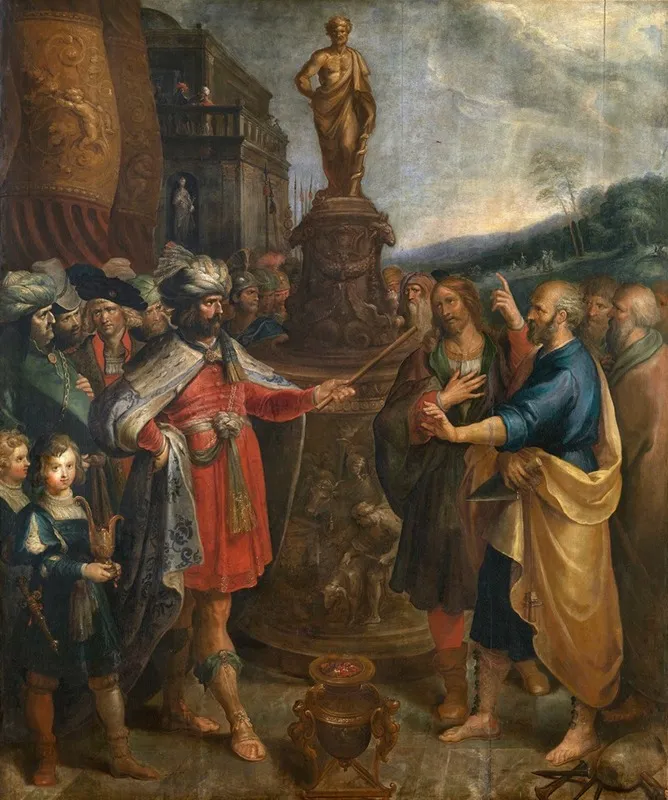 The Emperor Diocletian Shows The Statue Of Asclepius Wall Art by Frans Francken the Younger - High-Resolution Digital Print
