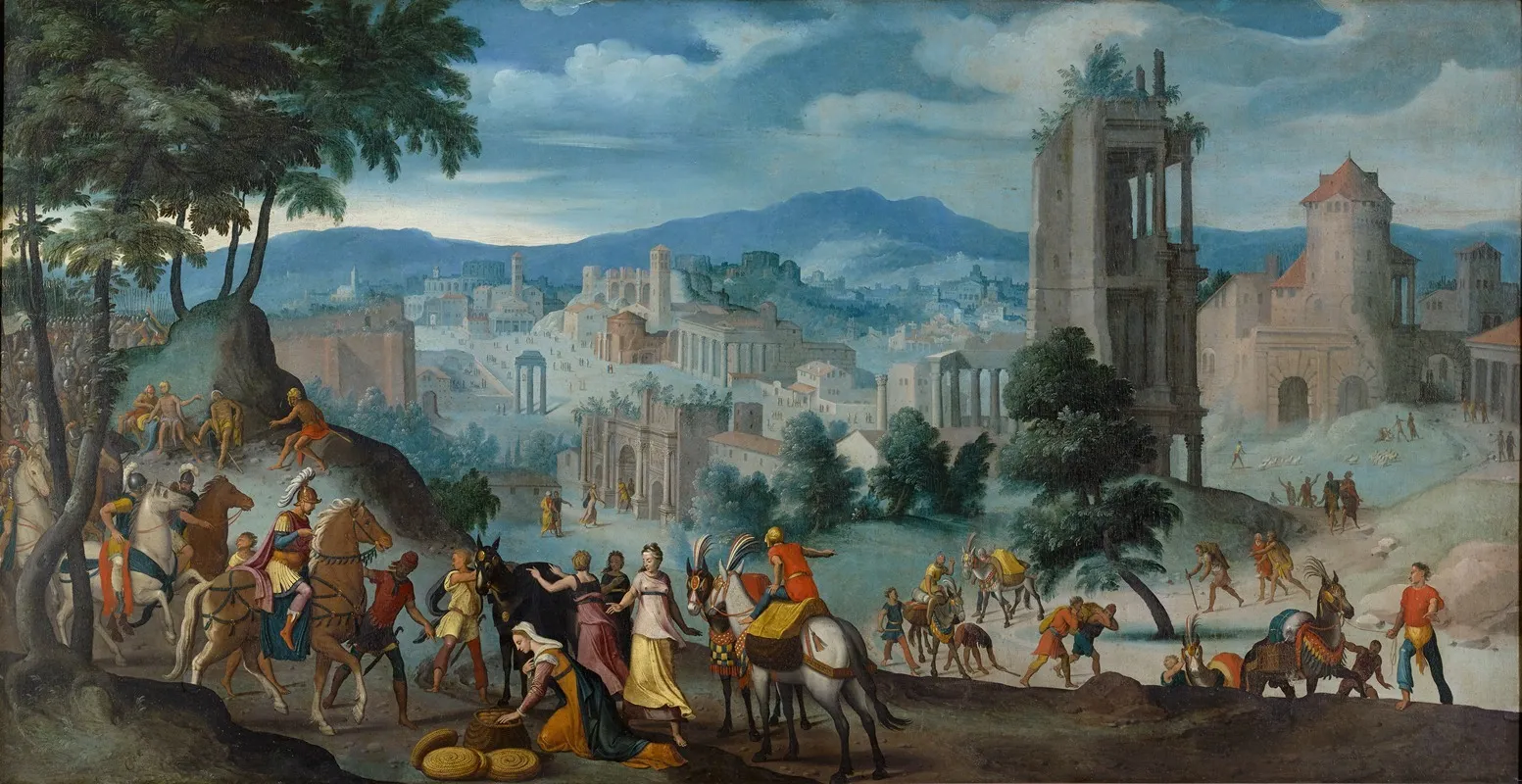 The Encounter Of David And Abigail 2 Wall Art by Lambert Van Noort - High-Resolution Digital Print