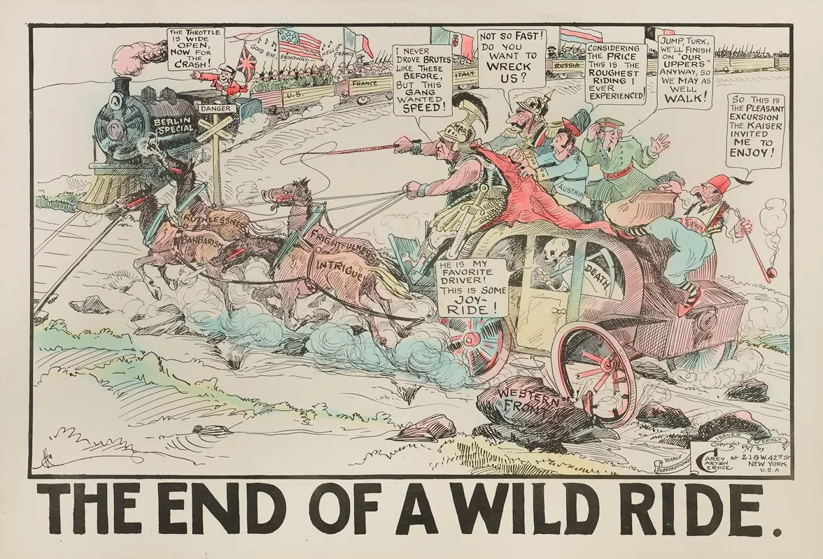 The End Of A Wild Ride Wall Art by Carey Cartoon Service - High-Resolution Digital Print