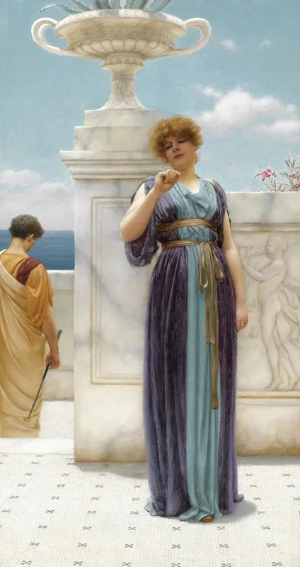 The Engagement Ring Wall Art by John William Godward - High-Resolution Digital Print