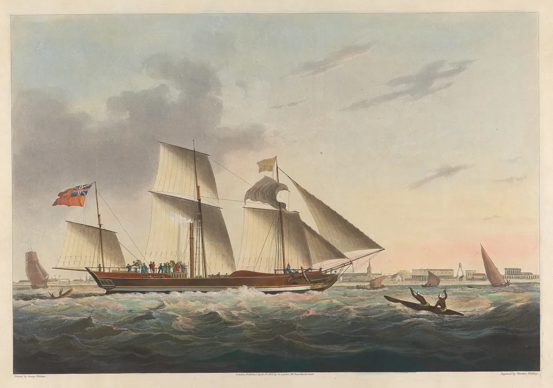 The Enterprize Steam Vessel Passing Through Madras Roads Wall Art by George Webster - High-Resolution Digital Print