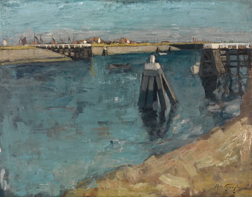 The Entrance Of The Harbour At Zeebruges Wall Art by Alfons Vermeylen - High-Resolution Digital Print