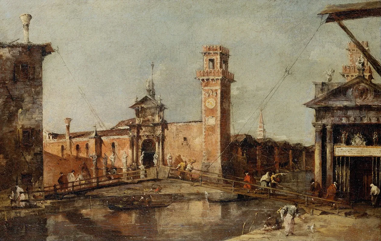 The Entrance To The Arsenal In Venice Wall Art by Francesco Guardi - High-Resolution Digital Print
