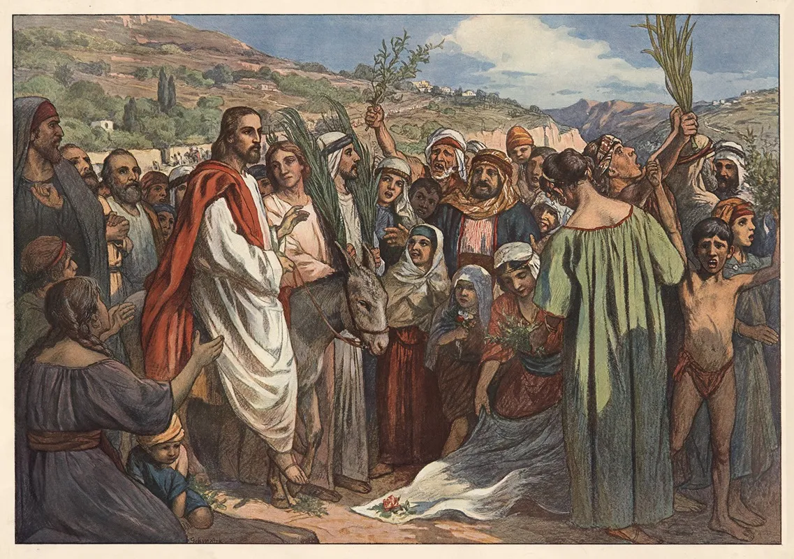 The Entry Into Jerusalem 6 Wall Art by Carl Schmauk - High-Resolution Digital Print