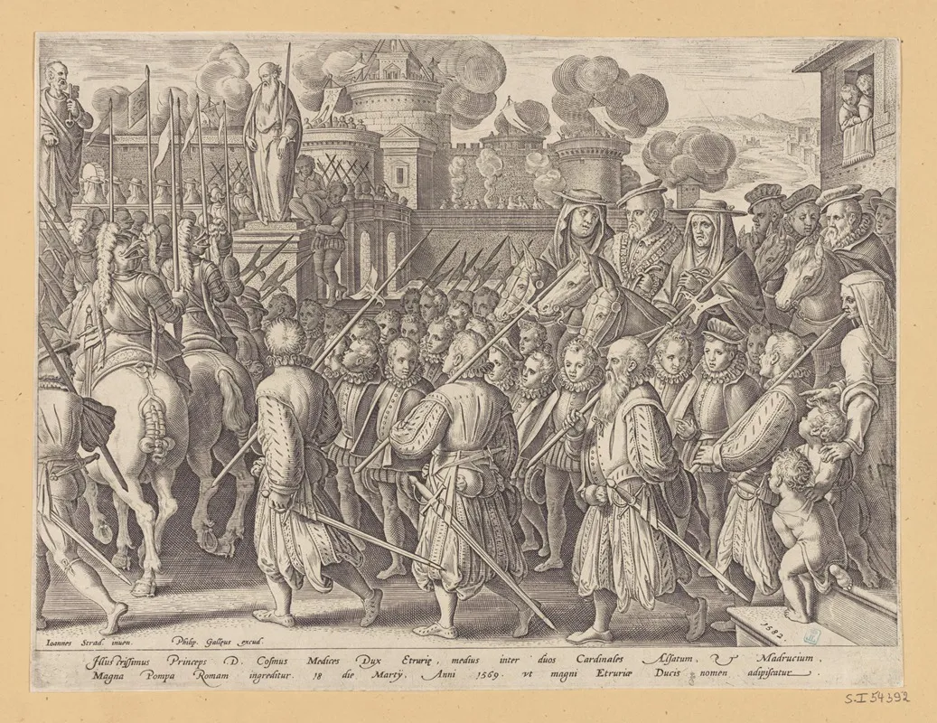 The Entry Of Cosimo I Into Rome Wall Art by Stradanus - High-Resolution Digital Print