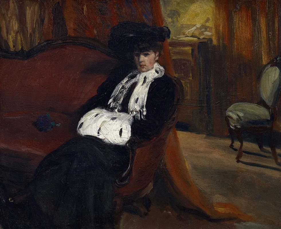The Ermine Muff Wall Art by William James Glackens - High-Resolution Digital Print