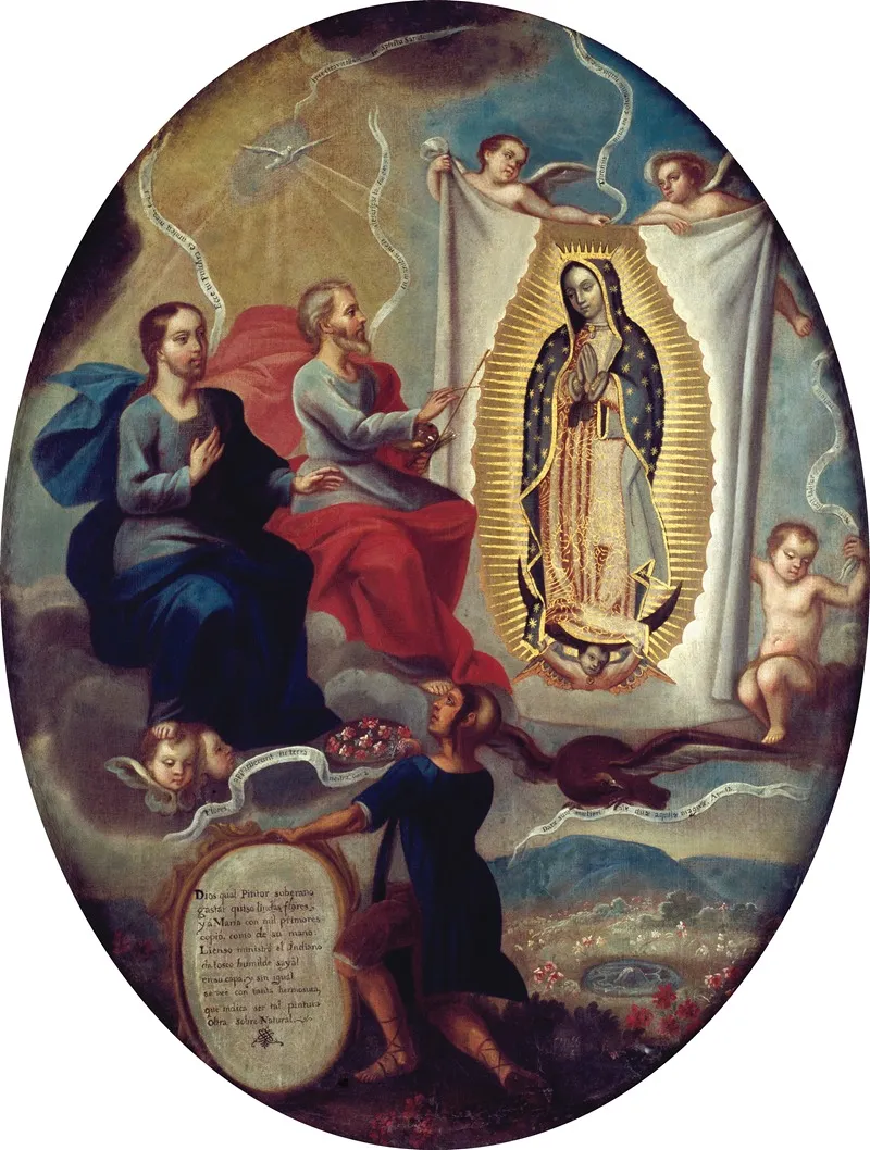 The Eternal Father Painting The Virgin Of Guadalupe Wall Art by Joaquín Villegas - High-Resolution Digital Print