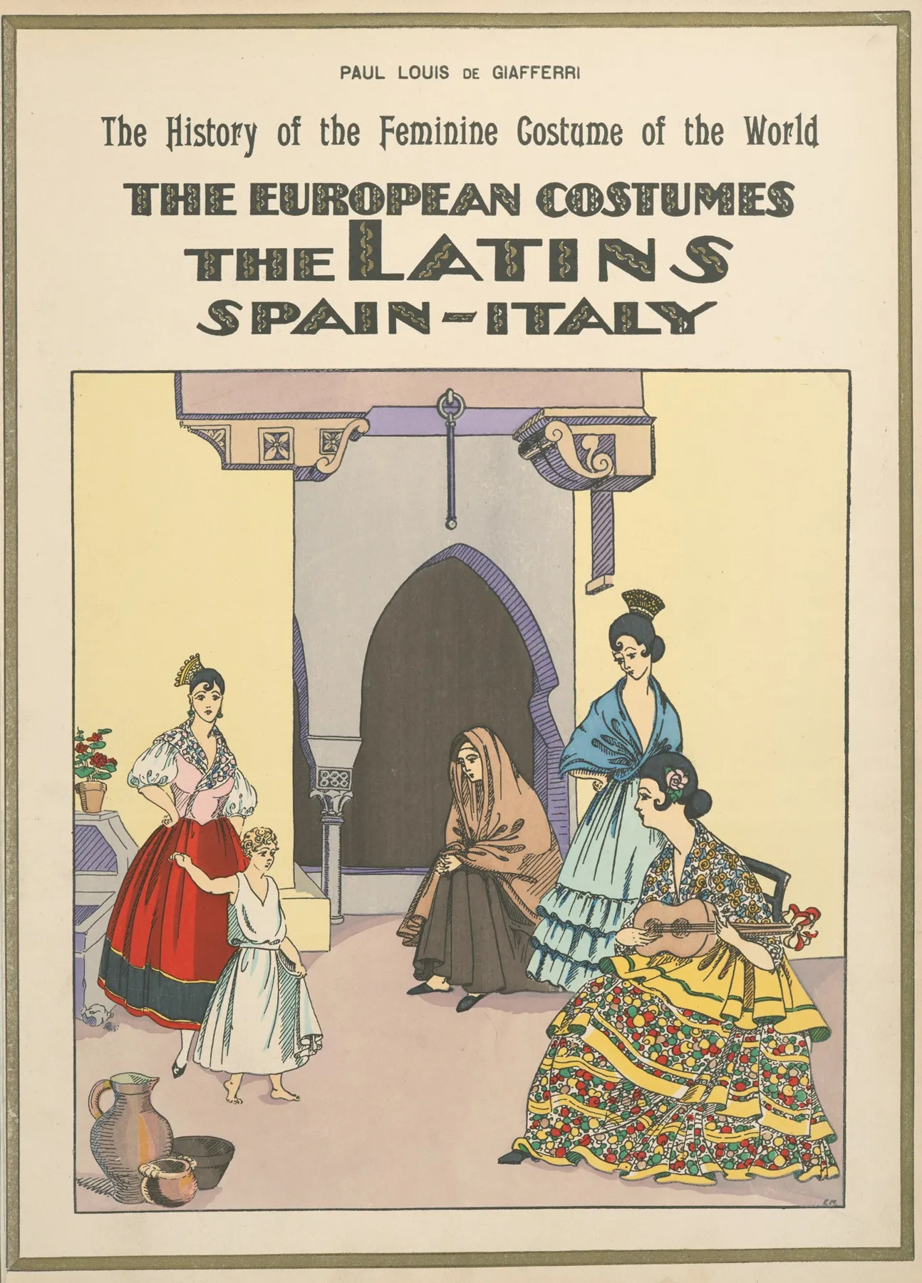 The European Costumes The Latins Spain Italy Wall Art by Paul Louis de Giafferri - High-Resolution Digital Print