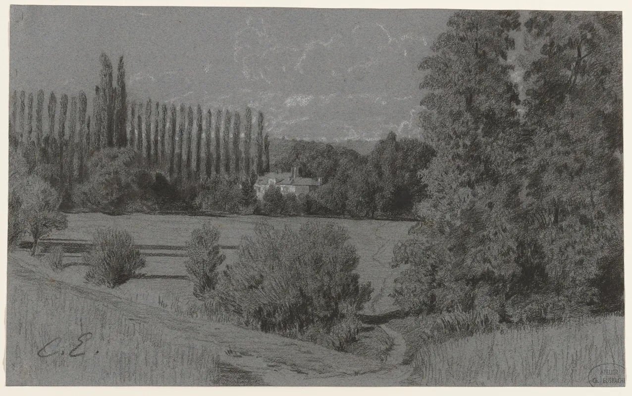 The Eustache Estate Near Cherbourg Wall Art by Charles François Eustache - High-Resolution Digital Print