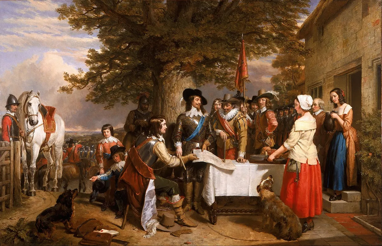 The Eve Of The Battle Of Edge Hill 1642 Wall Art by Charles Landseer - High-Resolution Digital Print