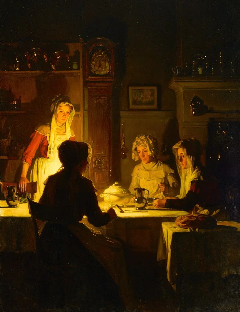 The Evening Meal Wall Art by Joseph Bail - High-Resolution Digital Print