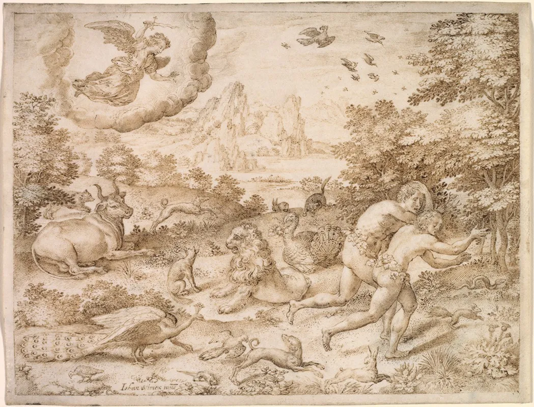 The Expulsion From Paradise 4 Wall Art by Jan Wierix - High-Resolution Digital Print