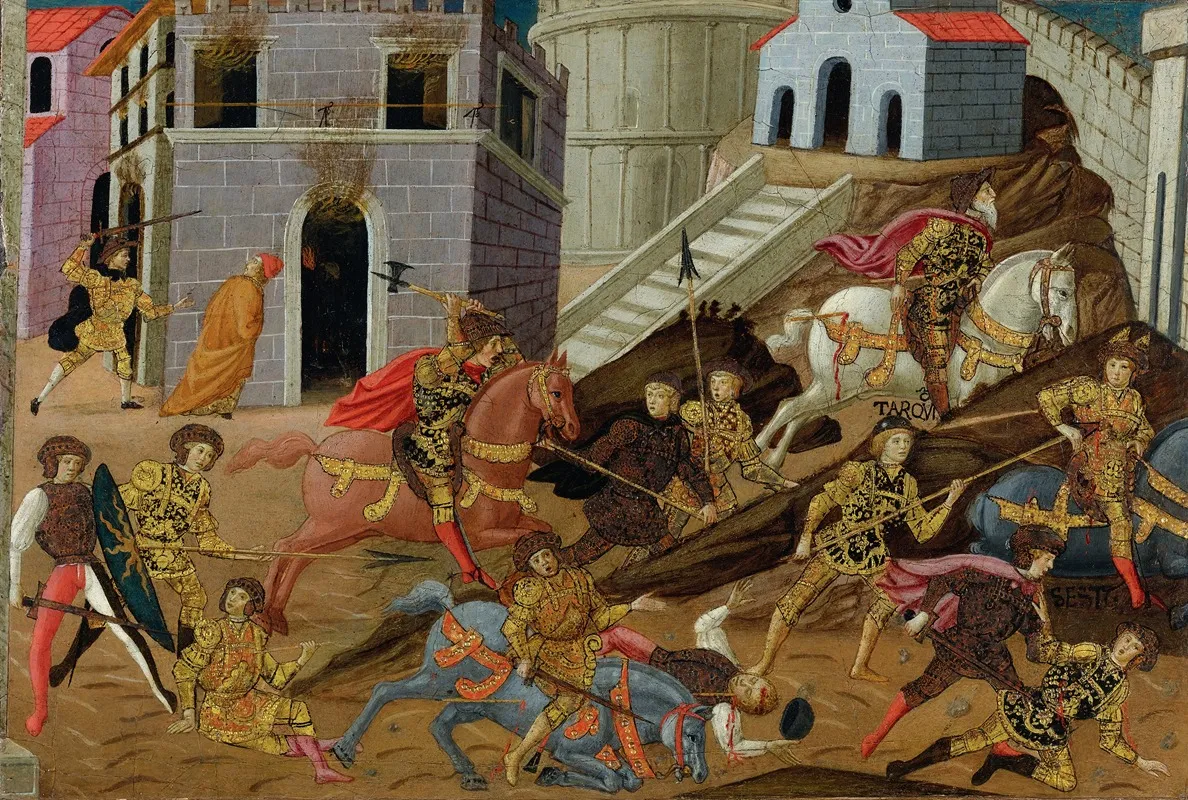 The Expulsion Of King Tarquinius Superbus And His Son Sextus From Rome Wall Art by The Master Of Marradi - High-Resolution Digital Print