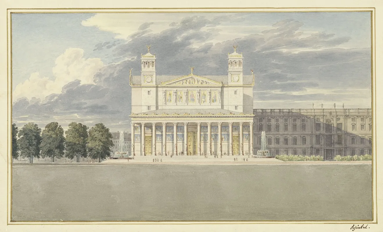 The Facade And Suroundings Of A Cathedral For Berlin