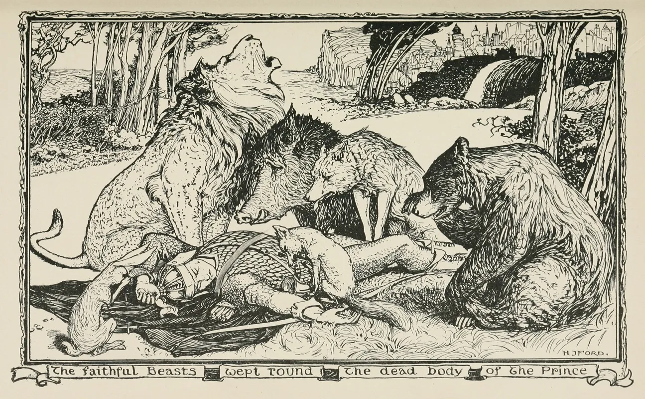 The Faithful Beasts Wept Round The Dead Body Of The Prince