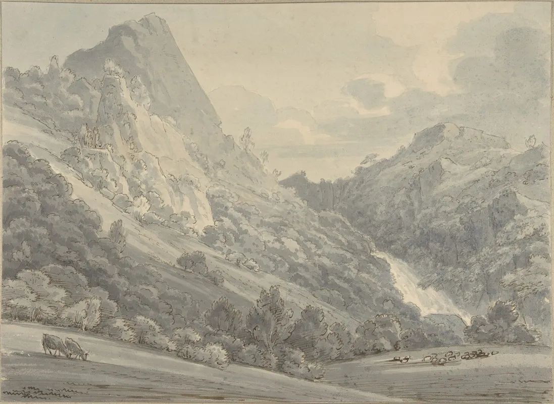 The Falls Of Lodore Wall Art by Thomas Sunderland - High-Resolution Digital Print