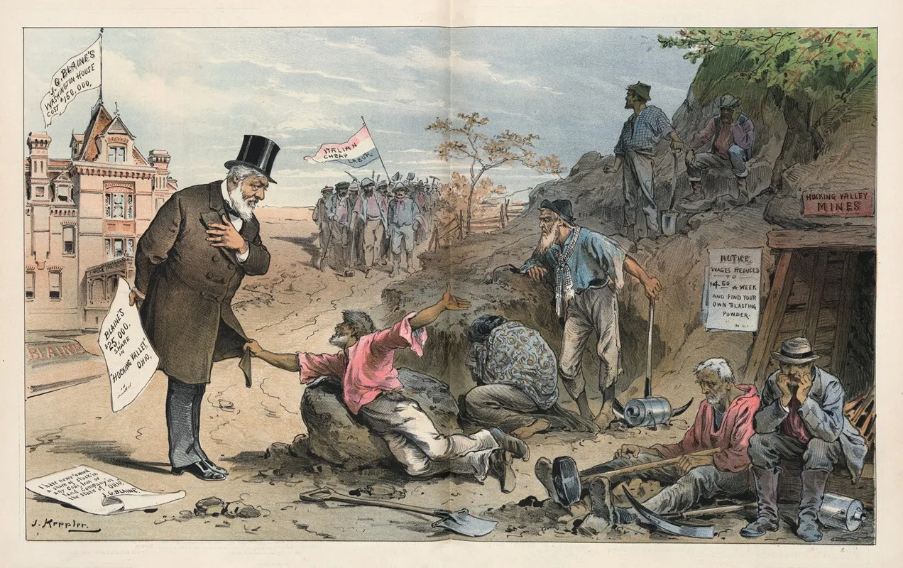 The False Friend Of The Workingman Wall Art by Joseph Ferdinand Keppler - High-Resolution Digital Print